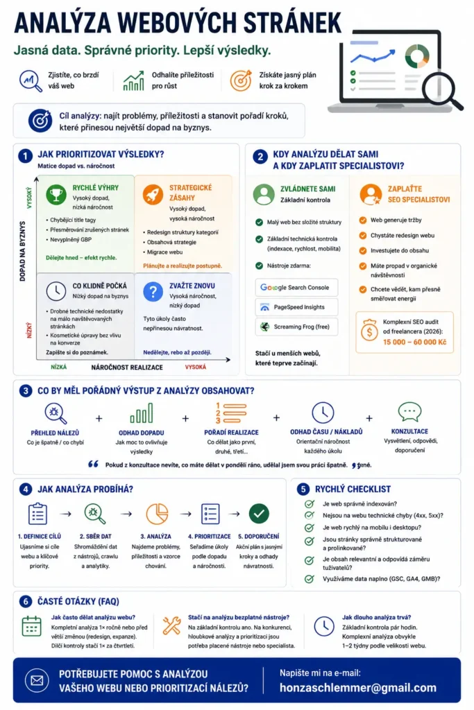 Analýza webových stránek infografika