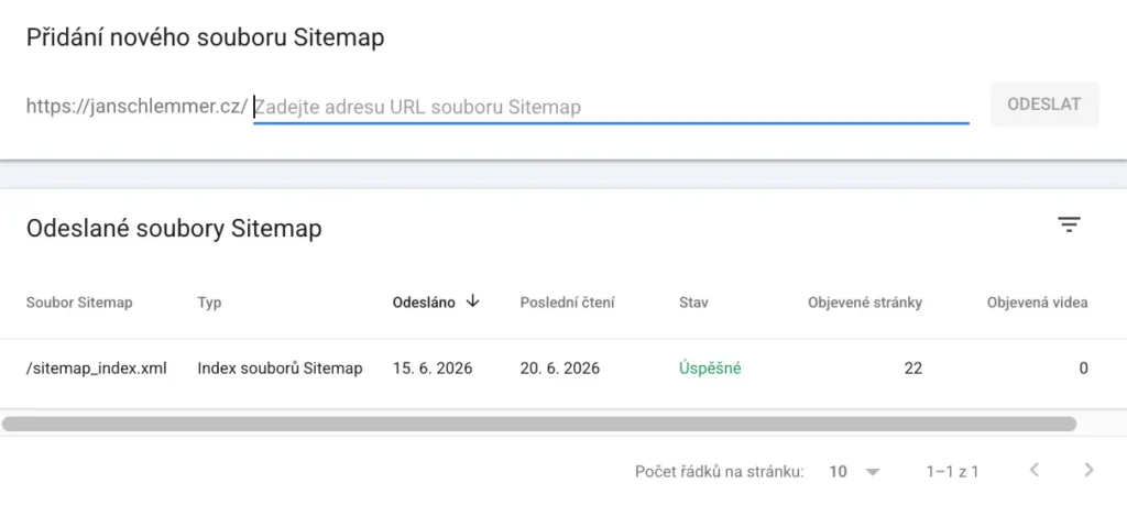 Přidání souboru sitemap.xml do Google Search Console
